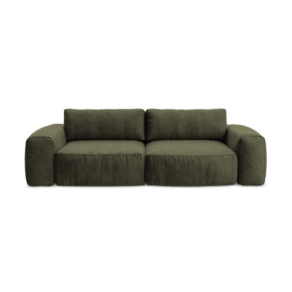Zielona rozkładana sofa z tkaniny szenilowej 275 cm Kuki – Makamii