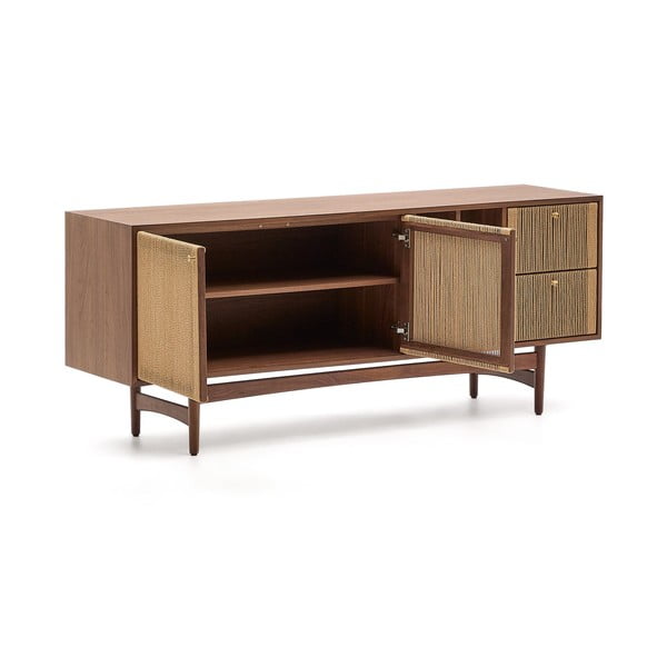 Brązowa niska komoda w dekorze orzecha 180x73 cm Elan – Kave Home-image-3