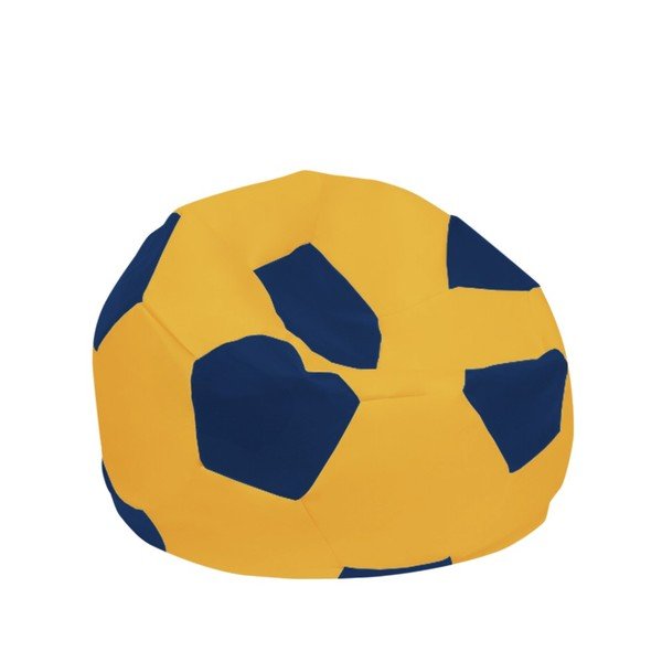 Ciemnoniebiesko-pomarańczowy dziecięcy worek do siedzenia Football – Floriane Garden