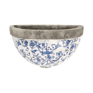 Niebiesko-biała ceramiczna doniczka wisząca Esschert Design