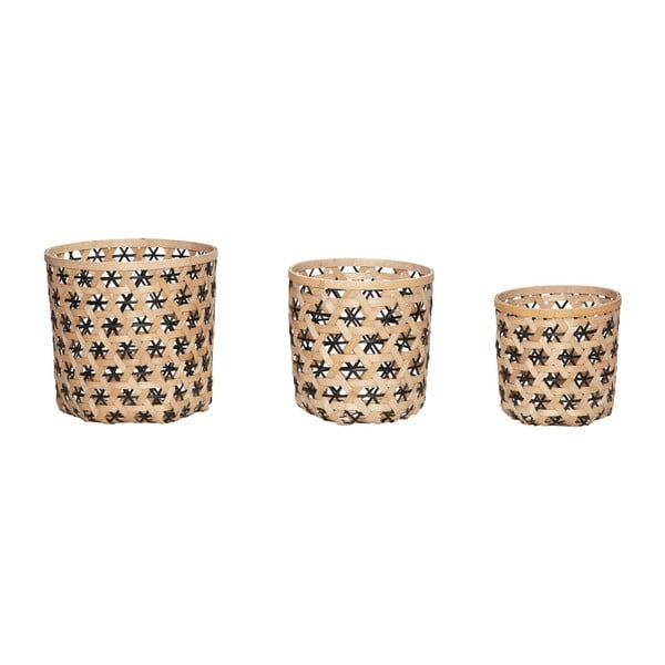 Komplet 3 koszyków z bambusu Hübsch Bamboo