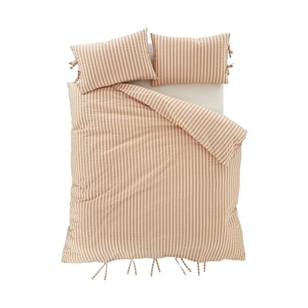 Pościel dwuosobowa w kolorze terakoty 200x200 cm Zanzibar Stripe – Pineapple Elephant