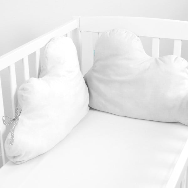 Biały bawełniany ochraniacz do łóżeczka Mr Fox. Nube, 60x40 cm-image-1