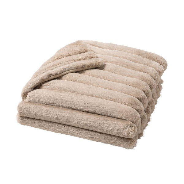Beżowy koc z mikropluszu 180x220 cm Boudoir – douceur d'intérieur