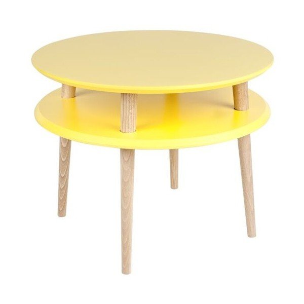 Stolik kawowy UFO 45x57 cm, żółty