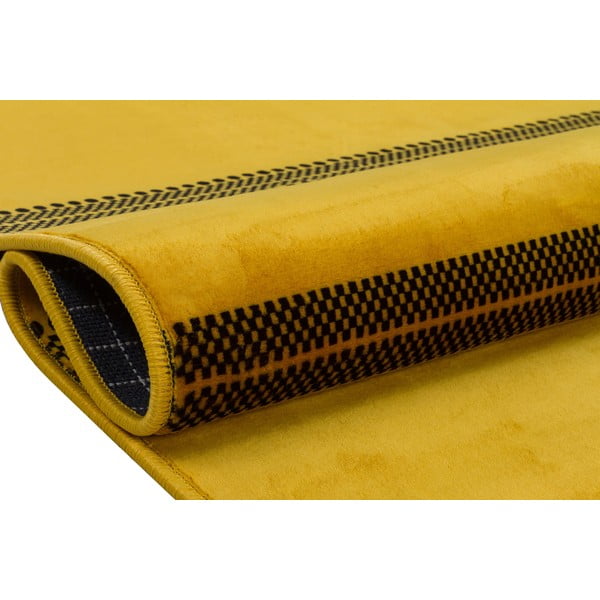 Żółty chodnik odpowiedni do prania 200x80 cm − Vitaus-image-3