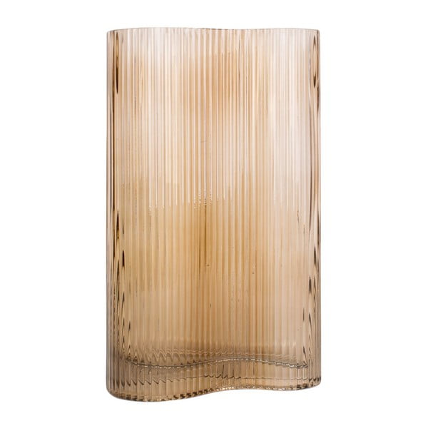 Jasnobrązowy szklany wazon PT LIVING Wave, wys. 27 cm-image-3