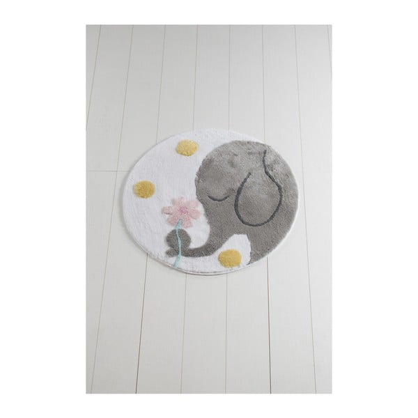 Dywanik łazienkowy Confetti Bathmats Buyuk Fil Yuvarlak Grey, ⌀ 90 cm