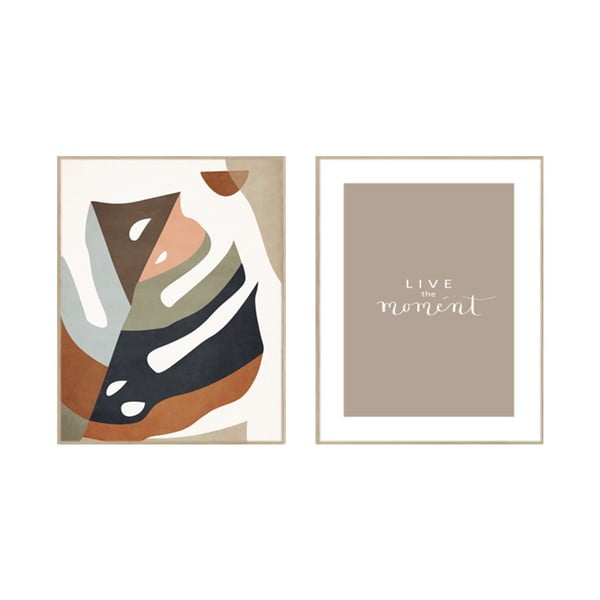 Obrazy zestaw 2 szt. 30x40 cm Live the Moment – knor