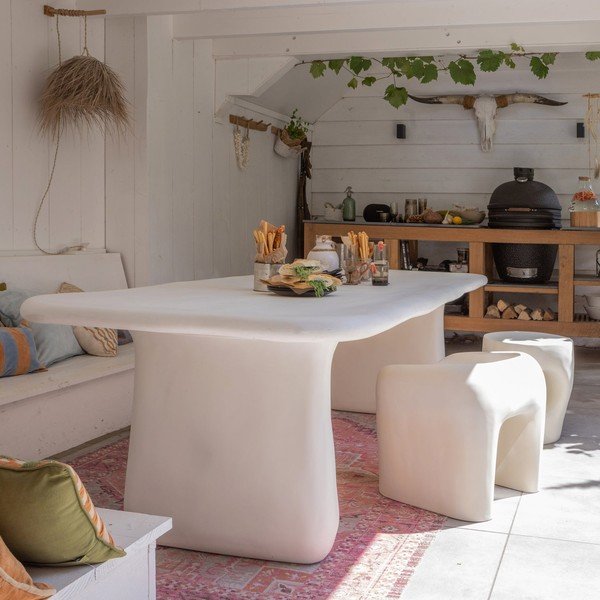 Plastikowe krzesło ogrodowe w kolorze kości słoniowej Nivo – WOOOD-image-1