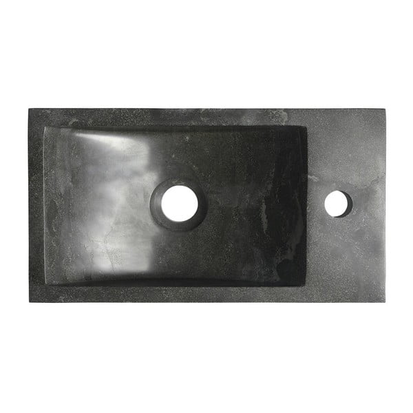 Czarna kamienna umywalka 40x22 cm Blok – Sapho-image-2
