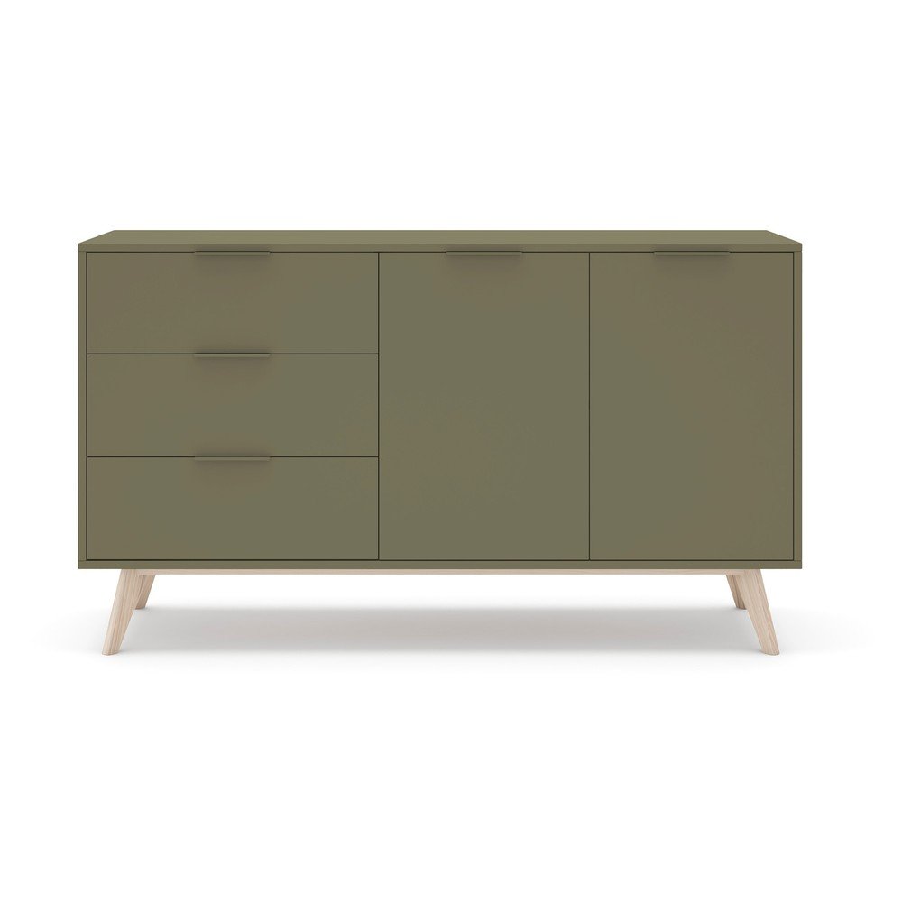 Zielona komoda z matowym wykończeniem 140x81x40 cm Campus – Marckeric (zdjęcie 3)