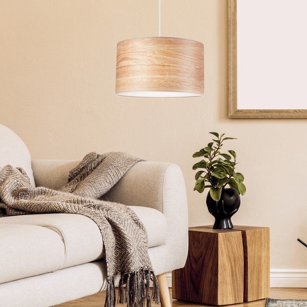 Lampa wisząca z tekstylnym kloszem ø 35 cm Print – LAMKUR-image-1
