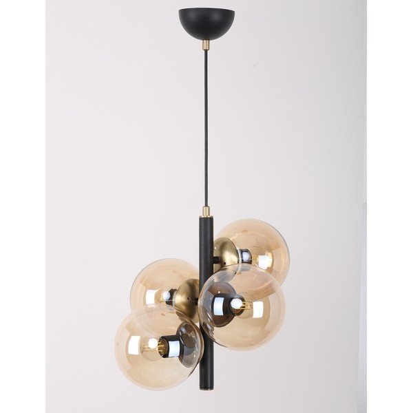 Czarna lampa wisząca ze szklanym kloszem ø 35 cm Forte – Squid Lighting-image-2