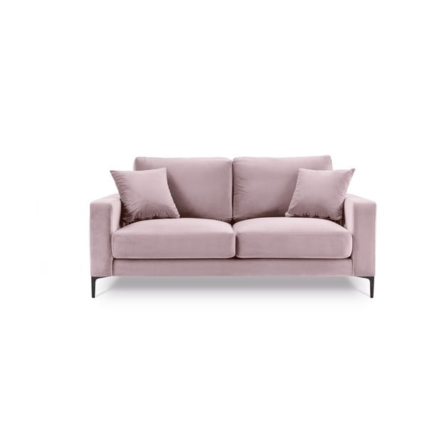 Różowa aksamitna sofa Kooko Home Harmony, 158 cm