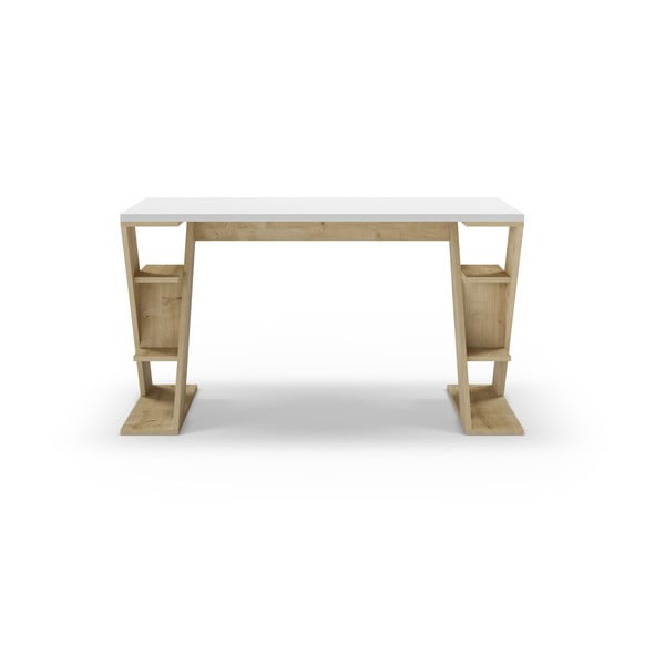 Biurko z białym blatem 60x137 cm Butterfly – Marckeric