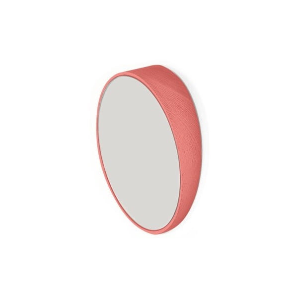 Czerwone lustro wiszące z drewna bukowego HARTÔ, Ø 20,5 cm