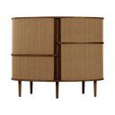 Brązowa szafka w dekorze dębu z drzwiami przesuwnymi 120x100x50 cm Audacious – UMAGE