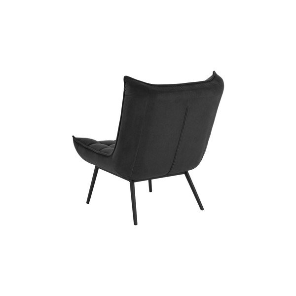 Czarny aksamitny fotel Legend – Ellos Home-image-4