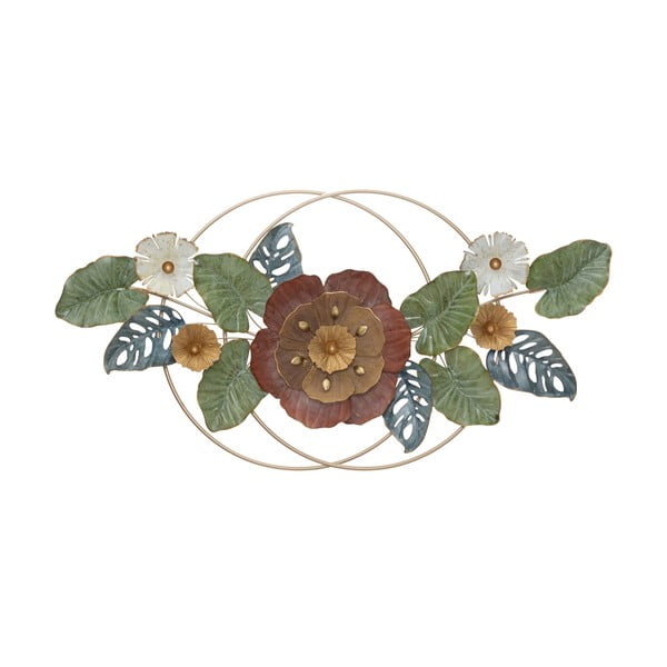 Metalowa dekoracja wisząca z wzorem kwiatów Mauro Ferretti Eden, 114,5x59,5 cm