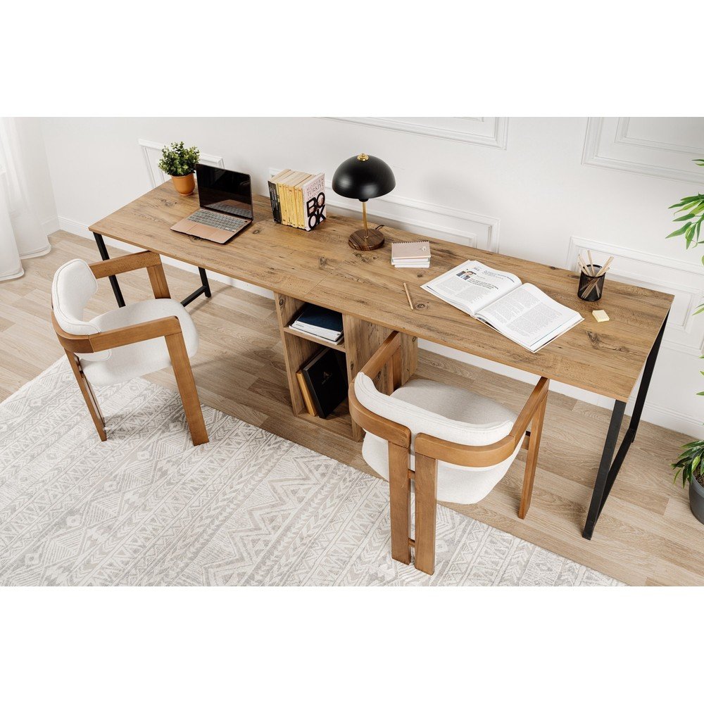 Biurko w dekorze sosny 60x240 cm Twin – Kalune Design (zdjęcie 3)