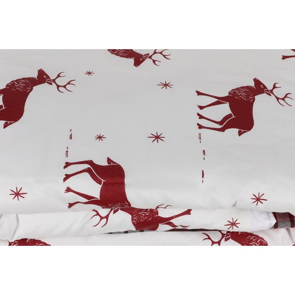Pościel dwuosobowa z prześcieradłem z domieszką bawełny Mijolnir Geyik Claret Red, 200x220 cm-image-3