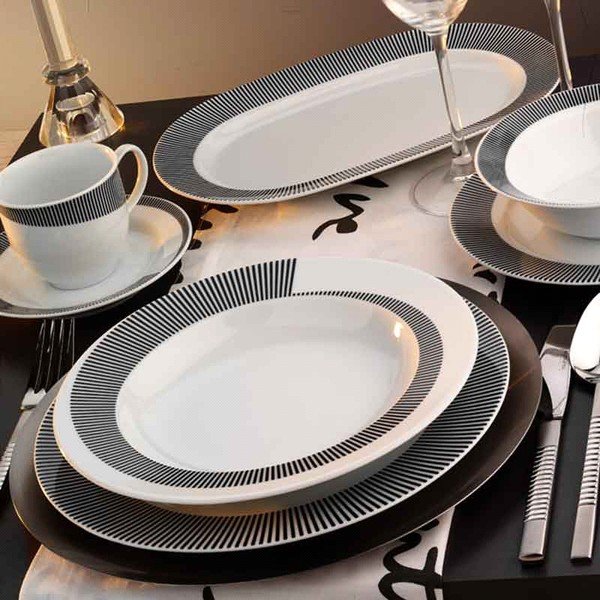 Porcelanowy zestaw talerzy Classic Grey, 24 szt.