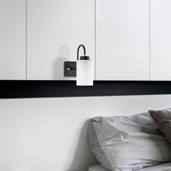 Czarno-biały kinkiet ø 10 cm Duzsuz – Opviq lights-image-1