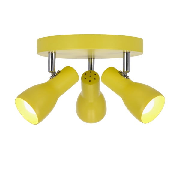 Musztardowa lampa sufitowa z metalowym kloszem 29x29 cm Picardo – Candellux Lighting