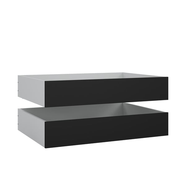 Czarne szuflady pod łóżko zestaw 2 szt. 90x190/140x190 cm Naia – Tvilum