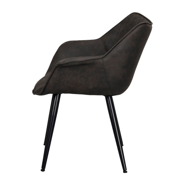 Czarne krzesło z czarnym metalowymi nogami Rowico Echo-image-2