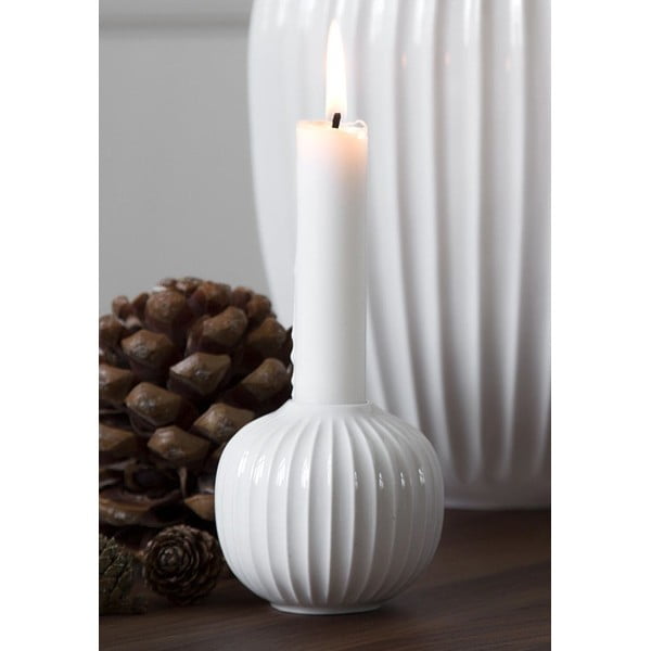 Biały porcelanowy świecznik Kähler Design Hammershoi, ⌀ 7,5 cm-image-2
