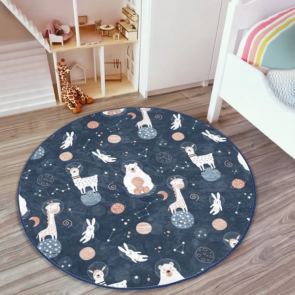 Ciemnoniebieski dywan dziecięcy ø 120 cm Comfort – Mila Home-image-4