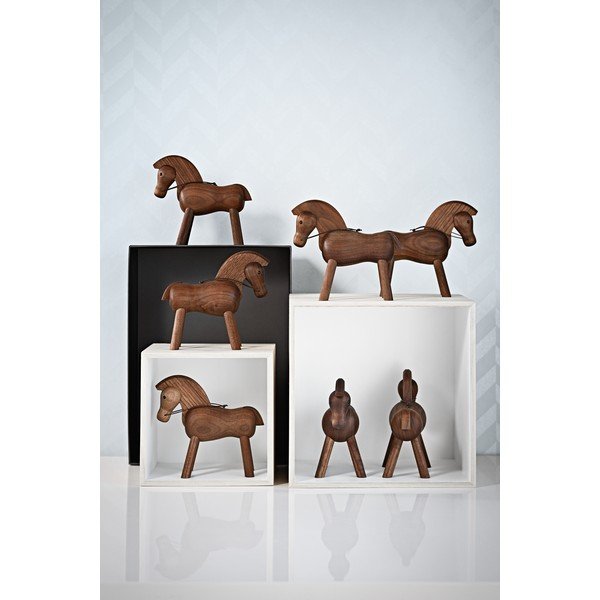 Figurka z litego drewna orzechowego Kay Bojesen Denmark Horse-image-1