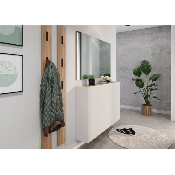 Kremowa szafka w dekorze dębu 138x87x25 cm Libbiano – Germania-image-1