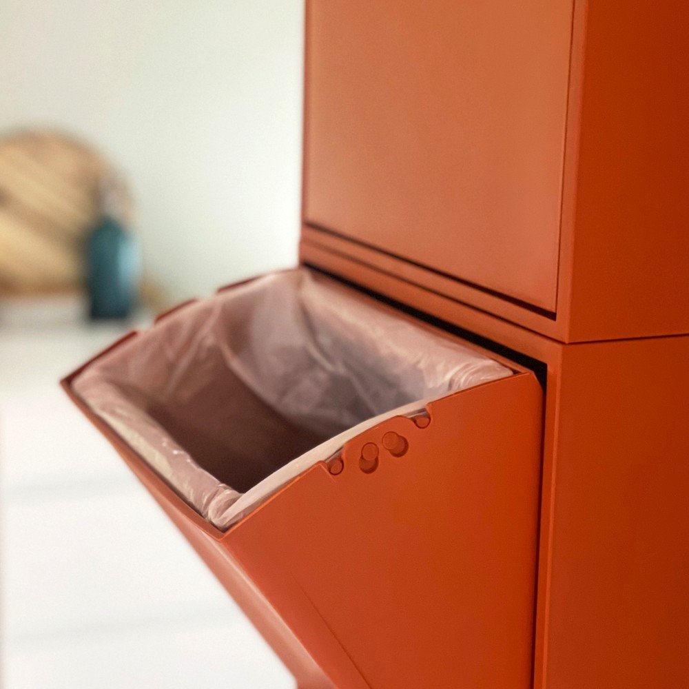 Kosz na śmieci do segregacji odpadów/ścienny z plastiku z recyklingu w kolorze terakoty Recycling Box – ReCollector (zdjęcie 3)