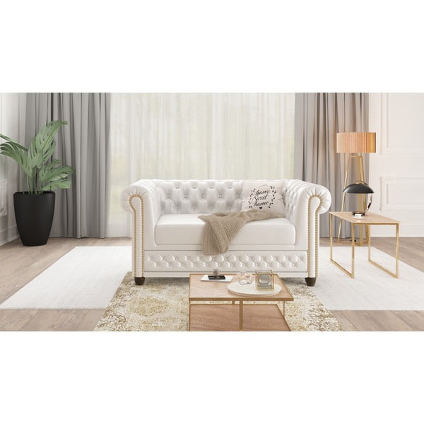 Biała sofa z imitacji skóry 148 cm York – Ropez-image-4