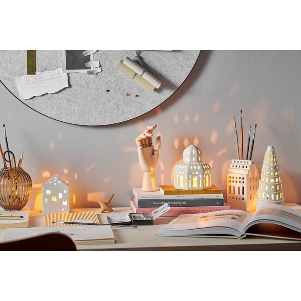 Biały ceramiczny świecznik Kähler Design Urbania Lighthouse Manor-image-1