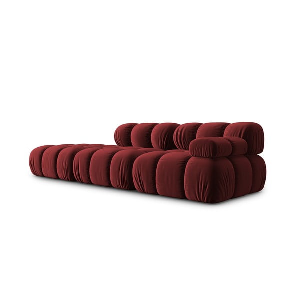 Czerwona aksamitna sofa 282 cm Bellis – Micadoni Home-image-3
