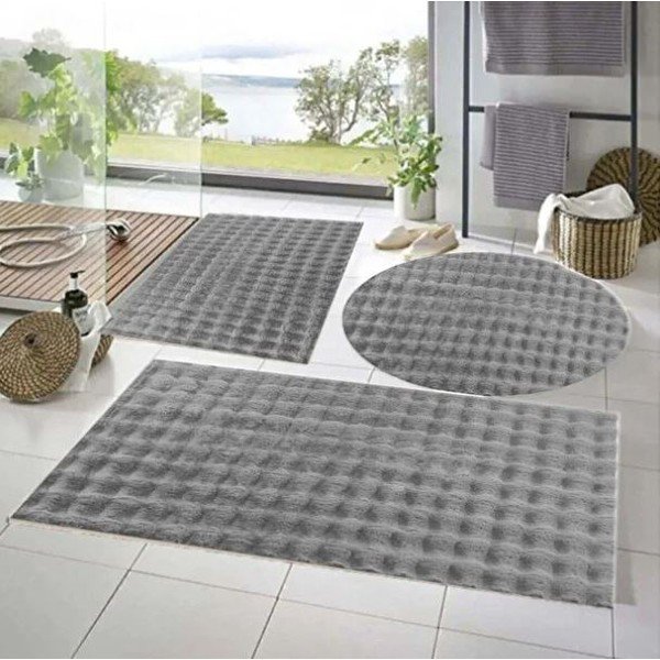Szare dywaniki łazienkowe zestaw 3 szt. 60x100 cm Powder – Mila Home