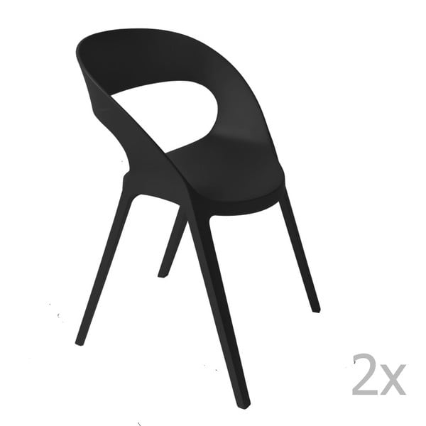 Zestaw 2 czarnych krzeseł ogrodowych Resol carla