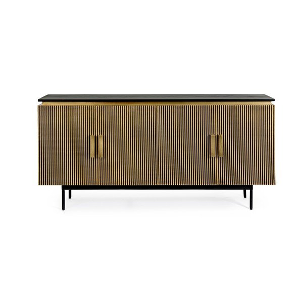 Czarna/w naturalnym kolorze komoda 160x80x40 cm Virat – Bizzotto-image-1