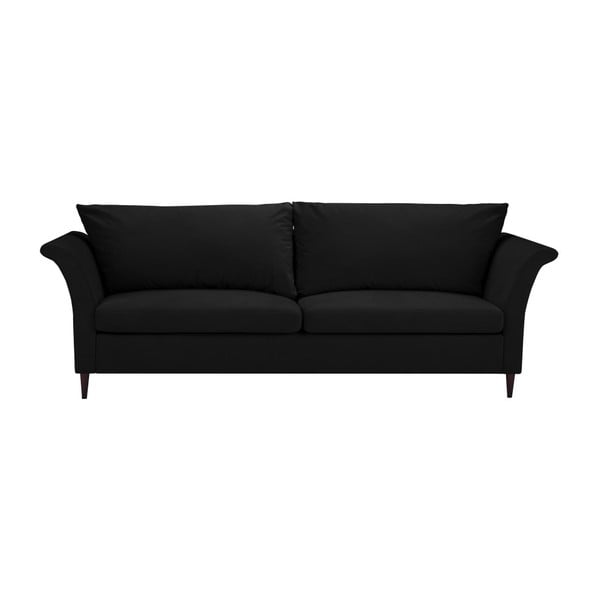 Czarna 3-osobowa rozkładana sofa ze schowkiem Mazzini Sofas Peony