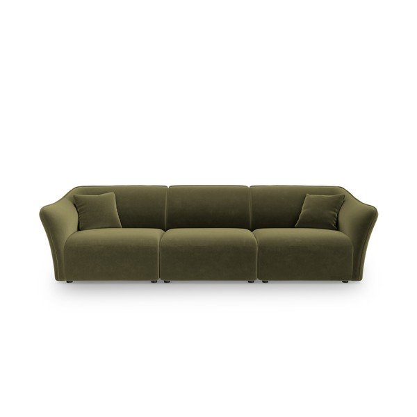 Zielona aksamitna sofa 292 cm Tokyo – Cosmopolitan Design