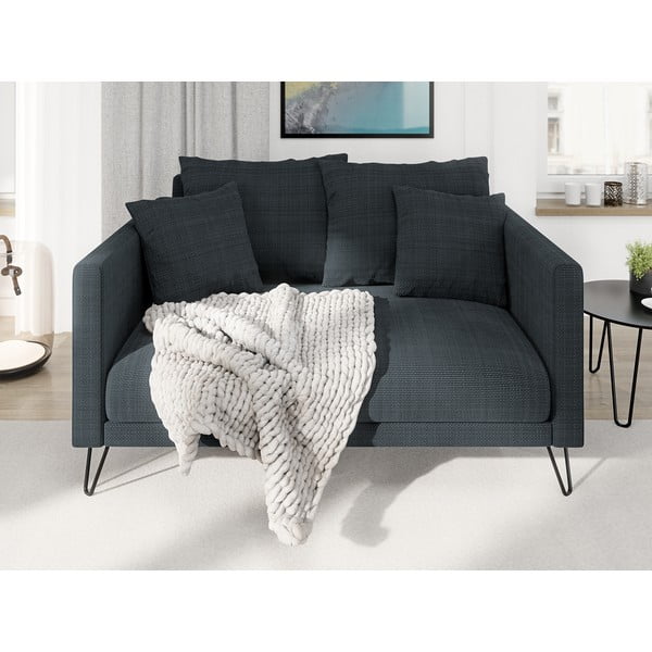 Ciemnoszara sofa  z tkaniny szenilowej 140 cm Freya – Ropez-image-1