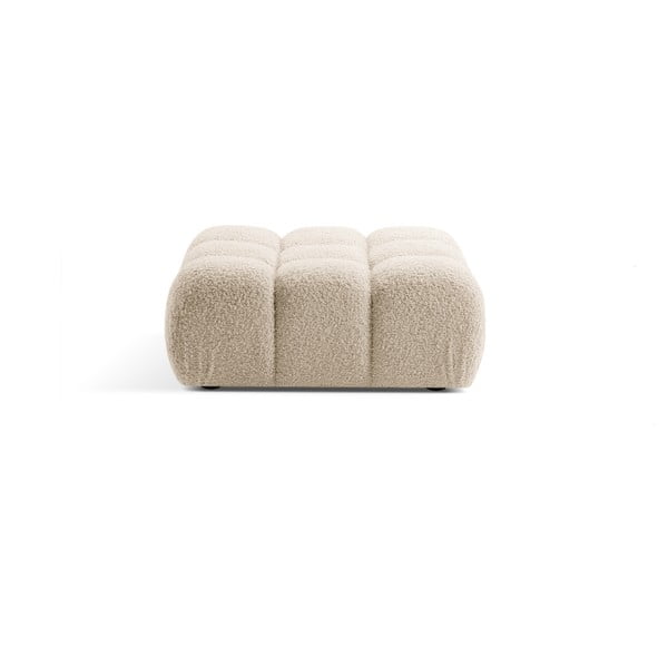 Beżowy podnóżek modułowy z materiału bouclé Bellis – Micadoni Home