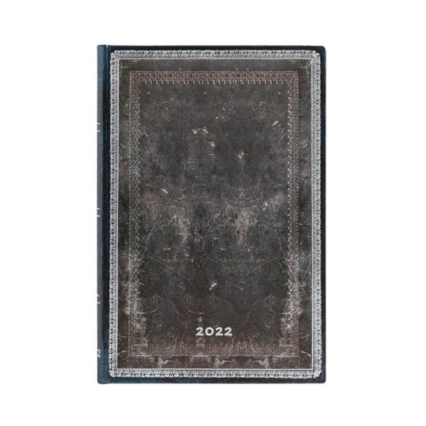 Tygodniowy kalendarz na rok 2022 Paperblanks Midnight Steel, 9,5x14 cm