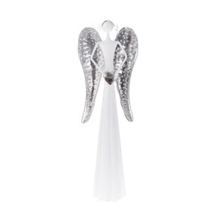 Metalowa figurka anioła z oświetleniem LED Dakls, wys. 49 cm