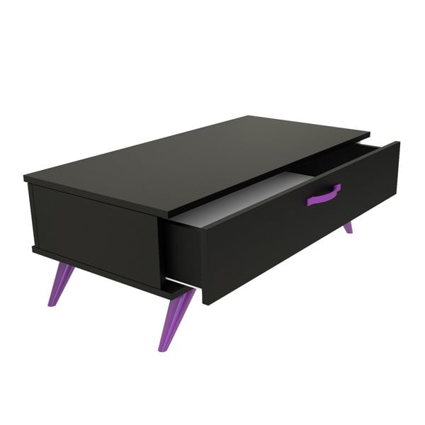 Czarny stolik z fioletowymi nogami Magenta Home Coulour Series