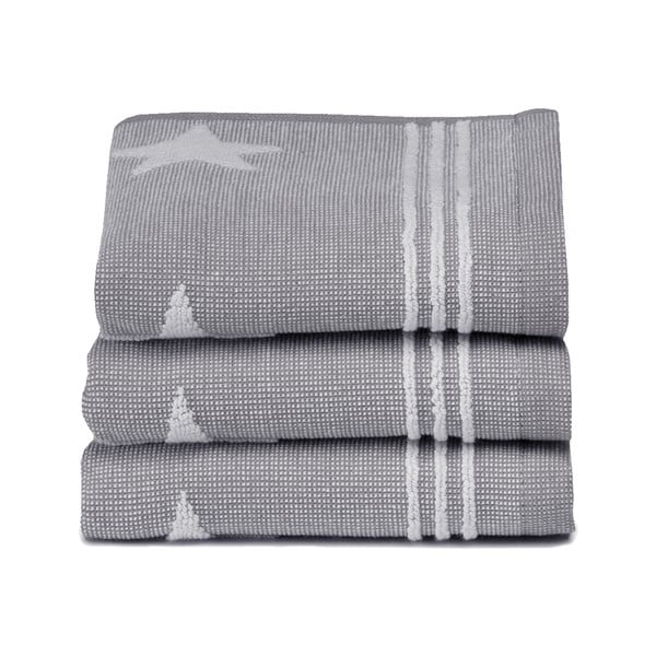 Komplet
  3 ręczników Stardust Grey, 30x50 cm